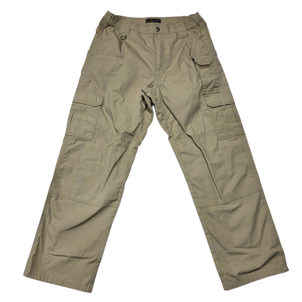 5.11 Tactical Cargo Pants Men 34x30 Khaki Tan Ripstop Cotton Poly Workwear